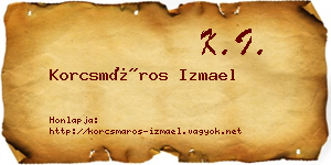 Korcsmáros Izmael névjegykártya
